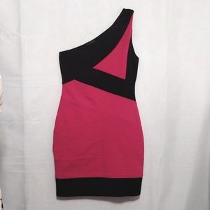 As U Wish One Shoulder Colorblock Bodycon Dress S Elegant Cocktail Party Chic